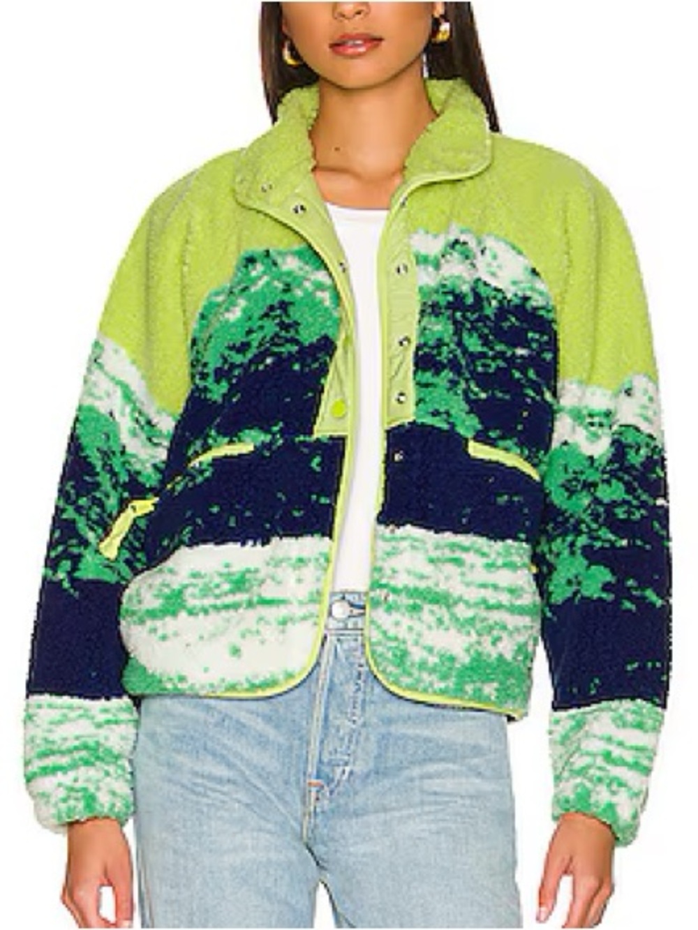 FP Movement Rocky Ridge hit the slopes Jacket in Mountain Scene size xs